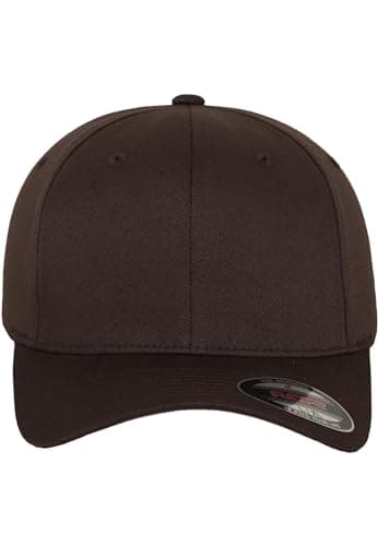 Image of Flexfit Unisex Cap Without Fastener for Men, Ladies and Children Baseball Cap Woolly Combed - Brown, L/XL
