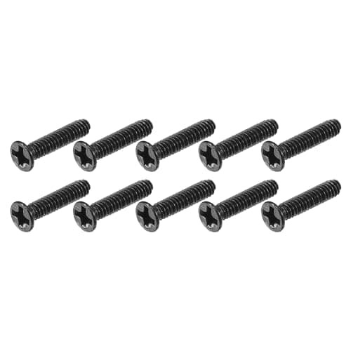 Image of METALLIXITY Phillips Flat Head Screws (M2 x 10mm) 150Pcs, Carbon Steel Machine Screws - for Glasses Watch and Other Small Electronics, Black
