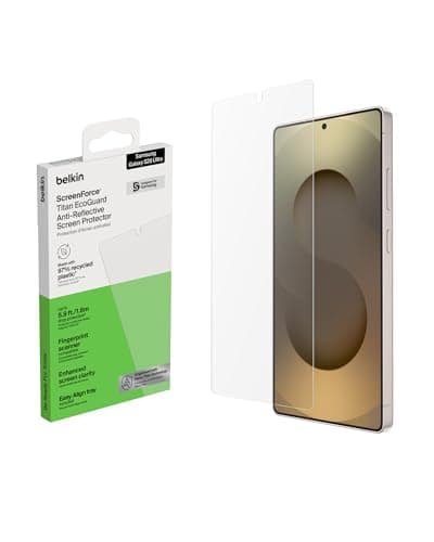 Image of Belkin ScreenForce Titan EcoGuard Anti-Reflective Screen Protector for Samsung Galaxy S26 Ultra, Scratch Resistant Impact Protection, Anti-Fingerprint, Ultra-Thin w/Easy Align Tray