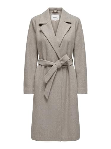 Image of ONLY Women's Onlalvilda Life Wrap Coat OTW Coat, Simply Taupe, M
