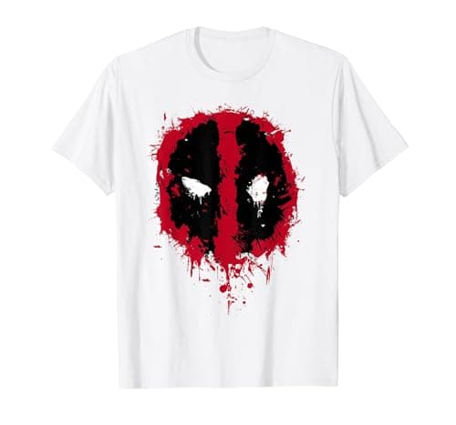 Image of Marvel Deadpool Splatter Icon T-Shirt, Men, White, X-Large