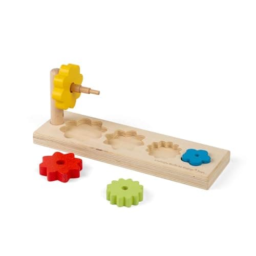 Image of Bigjigs Toys Flower Sorter - Wooden Shape Sorting & Stacking Toy, Educational & Eco Friendly, Early Learning Activity, Montessori Gifts For Babies & Toddlers, Sustainably Made, Age 12+ Months Old