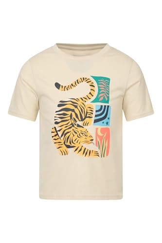 Image of Mountain Warehouse Tiger Kids Short Sleeve Tee Beige Kids Size 5-6 Years