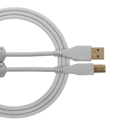 Image of UDG U95001WH Cable USB 2.0 (A-B) - High-speed Audio Optimized USB 2.0 A-Male to B-Male cable, White, 1 Metre. Compatible with any USB A-B Device
