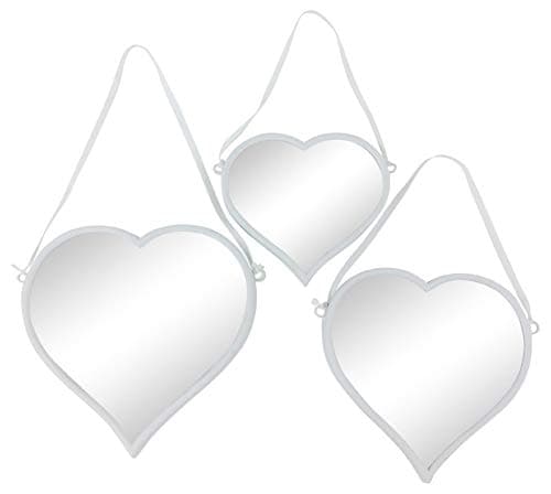 Image of EliteKoopers Set of 3 Hanging Heart Mirrors For Home Decor Novelty Gift Item