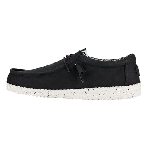 Image of HEYDUDE - Men's Wally Stretch Canvas Black - Slip-On Shoes - Loafer Style - 9 UK