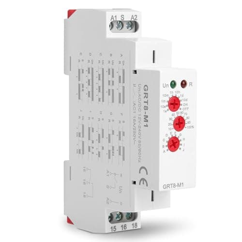 Image of Multifunctional Delay Time Relay, GRT8-M1 Time Relay Delay with 10 Functions DIN Rail Mount AC/DC 12V~240V