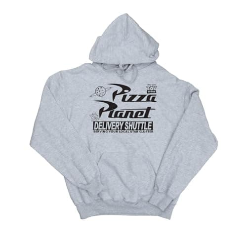 Image of Disney Girls Toy Story Pizza Planet Logo Hoodie 7-8 Years Sport Grey