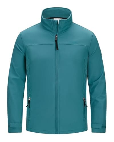 Image of TOG24 Feizor Men's Softshelljacket Water Resisitant Windbreaker Windproof Coat Casual Fleecejacket Hiking Jacket Showerproof Zip Up for Outdoor Hydro Blue 3XL