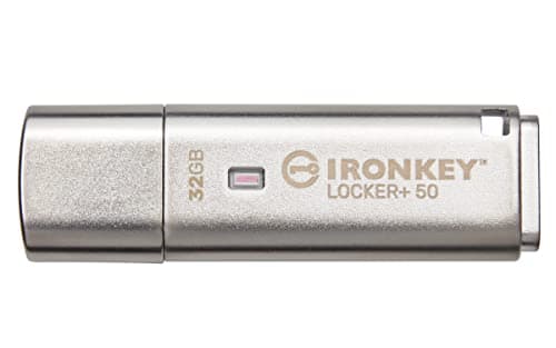 Image of Kingston IronKey Locker+ 50 USB Flash Drive XTS-AES Encrypted for Data Protection with Automatic USBtoCloud Back Up-IKLP50/32GB