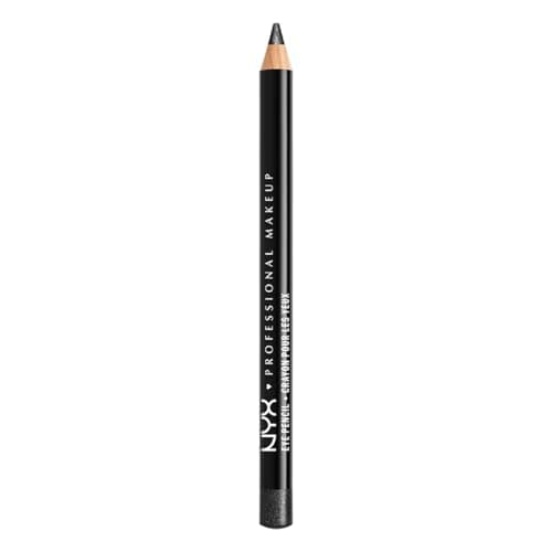 Image of NYX Professional Makeup Slim Eye Pencil, Creamy Long-Wearing Eyeliner with Bleed-Resistant Formula, Precise Sharpenable Tip for Defined Eye Looks, Shade: 940 Black Shimmer