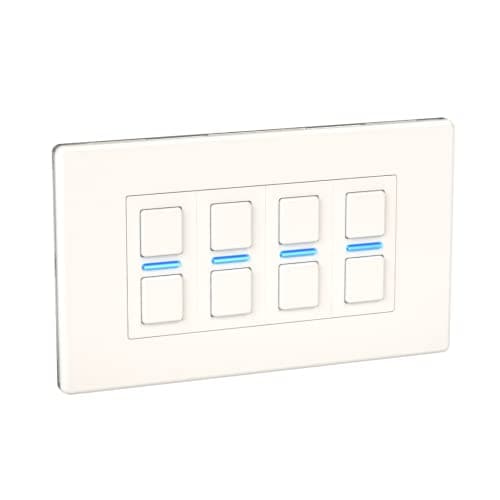 Image of Lightwave LP24WHMK2 Smart Dimmer with Energy Monitoring, 4 Gang, White Metal - Works with Alexa, Google Assistant, HomeKit. iOS & Android Compatible