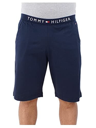Image of Tommy Hilfiger Classic Logo Men's Jersey Lounge Shorts, Navy Small