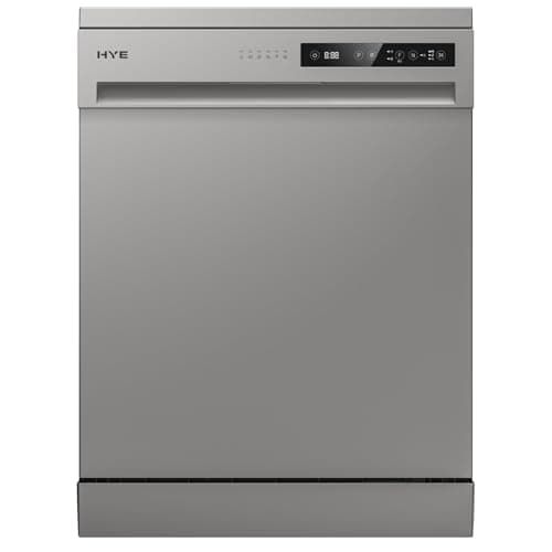 Image of HYE Dishwasher - Freestanding Dishwasher With 14 Place Settings, 60cm, Full Size Design, Silver, ECO Program, Quick Wash, Quiet (49 dB) - DW0114PS25