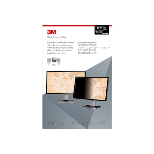 Image of 3M PF230W9B Privacy Filter. 23 inch privacy screen. Widescreen desktop LCD Monitor. Anti Glare. Protect your data from visual hacking., Black