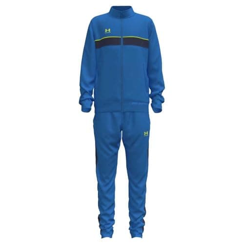 Image of Under Armour Boys' Challenger Tracksuit, Lightweight and Durable Top and Jogging Bottoms, Boys' Tracksuit for Sports, PE and Casual Wear,Blue Atlantis / / High Vis Yellow,YLG