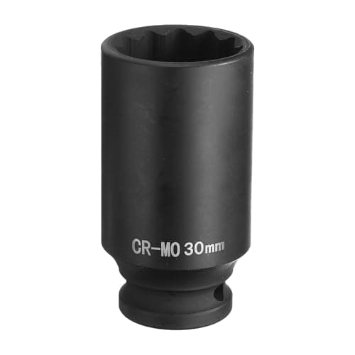 Image of sourcing map 12-Point Deep Impact Socket 1/2 Inch Drive 30mm Metric Chrome Molybdenum Alloy Steel Spindle Axle Nut Impact Socket