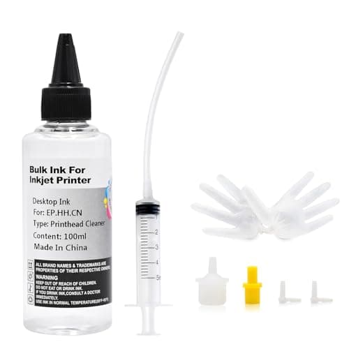 Image of JoyPrinting Printhead Cleaner Kit for Inkjet Printers Printer Nozzle Cleaning Kit Compatible for All Print Head of Printers Epson/HP/Canon/Brother/Lexmark/Kodak/Samsung 100ml 10ml Premium Syringe 1PK
