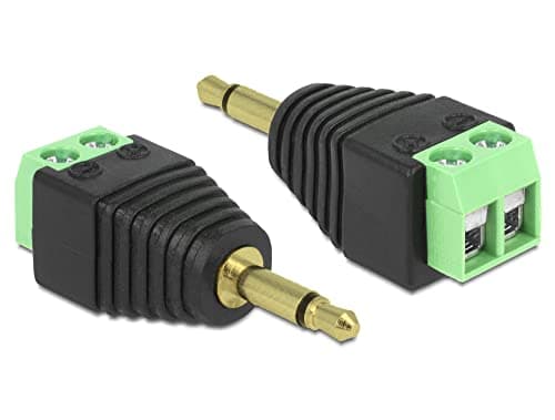 Image of Delock 65528 Adaptor Terminal Block 2-Pole to 3.5 mm Jack Plug Black/Green