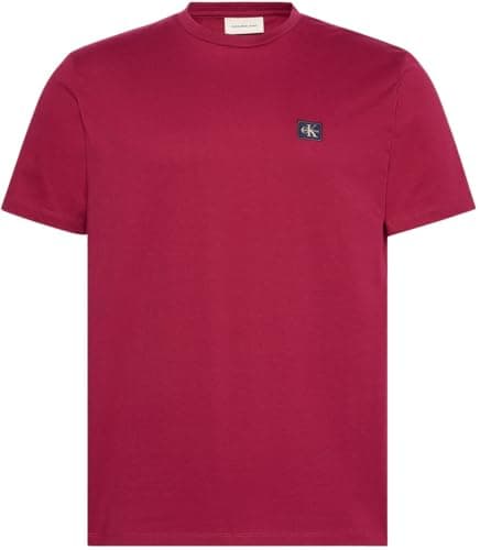Image of Calvin Klein Jeans Men's SS Badge 30S Jersey Classic TEE LV04RC272G Tees, Red (Beet Red), XXL