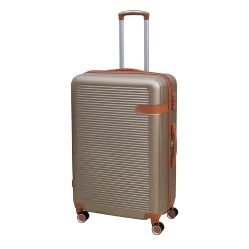Image of UNIQUE HOME LIVING 28" Large Suitcase, Expandable Travel Suitcase with 4 Dual Spinner Wheels, Hard Shell ABS Hand Luggage Travel Trolley Case with Lock, Lightweight, Durable, Champagne, 109L