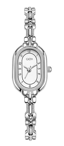 Image of XCZAP Vintage Ladies Watch Waterproof Rose Gold Quartz Wristwatch with Stainless Steel Bracelet Elegant Oval Slim Dress Watch Gift for Women and Girls