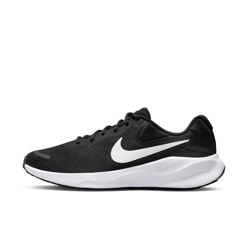 Image of NIKE Men's Revolutin 7 Sneaker, Black White, 8 UK