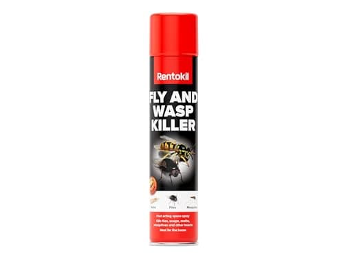Image of Rentokil Fly & Wasp Killer Spray – 600ml Large Format- Fast-Acting Space Spray to Kill Flies, Moths & Mosquitoes - Targeted Household Insect Control for Indoor Use