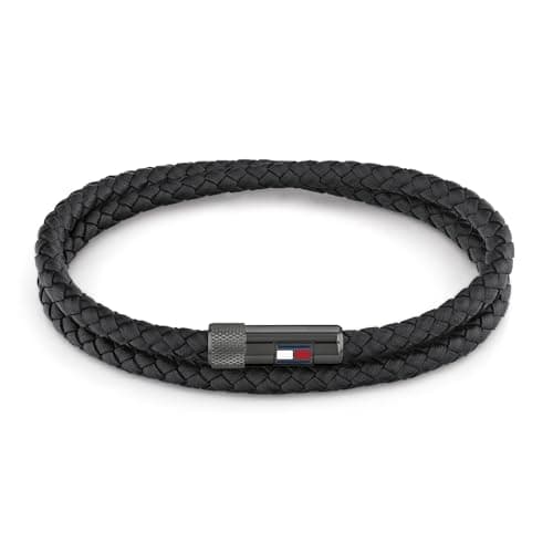 Image of Tommy Hilfiger Jewelry Men's Leather Bracelet with Magnetic Closure