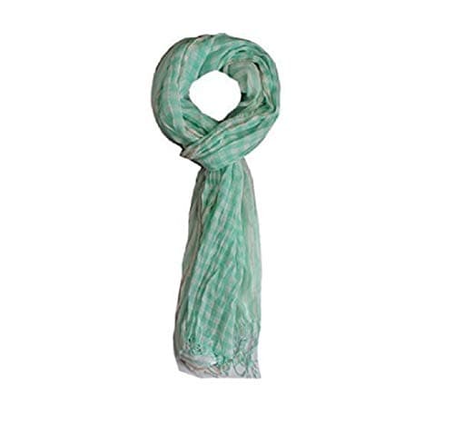 Image of Hugo Boss Orange Unisex Reversible Crinkle Scarf Cotton Medium Green - Nart