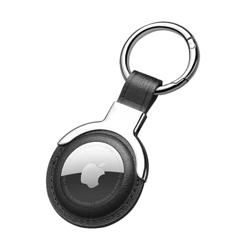 Image of Sichy Leather Protective Case for AirTags, Compatible with AirTags Loop Holder Air Tag Key Ring Cases Air Tags Protective Cover Airtag Key Chain Loop Holders for Luggage Dog Cat Pet Collar