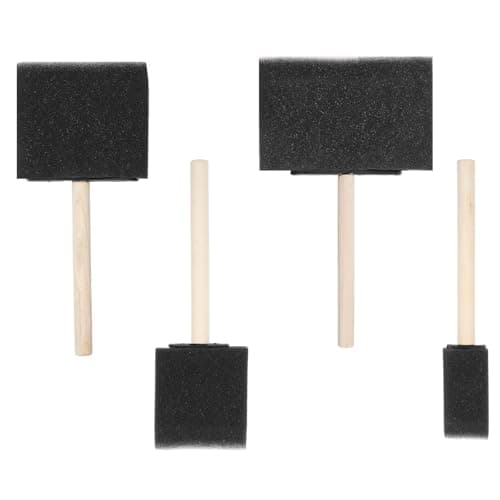 Image of Yuomeaz 4 Pcs Paint Sponges Brush Set, 4 Size Foam Brushes, Lightweight Painting Sponge Brush with Wood Handle for Staining, Crafting (1" 2" 3" 4")