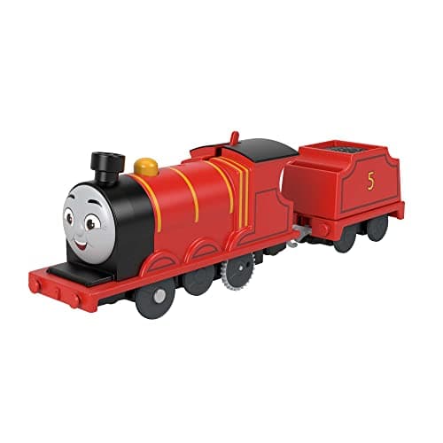 Image of Thomas & Friends Motorized Toy Train James Battery-Powered Engine with Tender for Pretend Play Preschool Kids Ages 3+ Years, HDY70