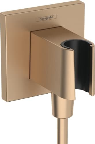 Image of Hansgrohe FixFit E Wall Outlet with Shower Holder, Brushed Bronze, 26889140