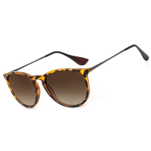Image of HENGOSEN Polarised Round Sunglasses Womens: Retro Ladies Sunglasses Round Sun Glasses UV400 Protection for Travelling Driving