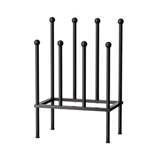Image of TREKIS Free-Standing Welly Boot Rack – 2-Tier Black Metal Wellington Stand & Shoe Storage Holder for Outdoor & Indoor Use. Rust-Free, Space-Saving Entryway & Hallway Organiser, Holds 4 Pairs