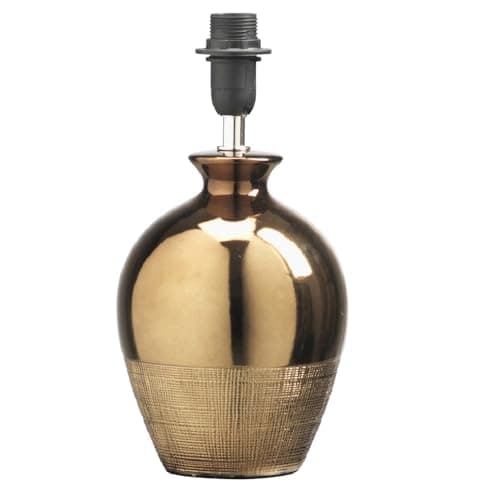 Image of Britalia Copper Metallic Ceramic Table Lamp Base - 26cm Height - 1 x SES E14 Small Edison Screw Lamp Required (Not Included). Suitable for Standard LED Lamps