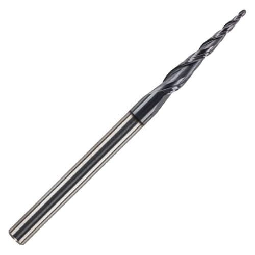 Image of R0.25mm x 20.5mm Flute x 4mm Shank Solid Carbide Taper Ballnose End Mill TiAlN Coated Ball Nose Endmill Router Bits