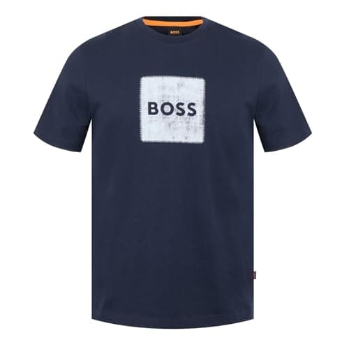 Image of BOSS Mens HBO Stitch Logo T-Shirt Navy 3XL