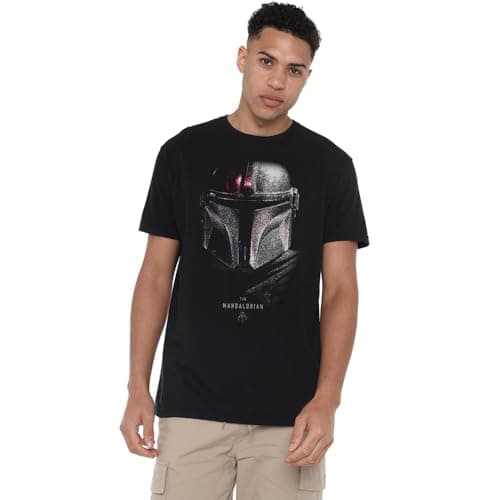 Image of Star Wars Mens Mandalorian - Shadows T Shirt, Shadows Black, M UK