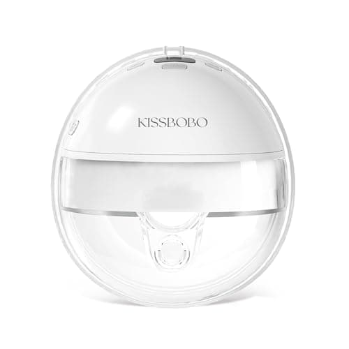 Image of Hands-Free Breast Pump by KISSBOBO – Portable Electric with 4 Modes, 19 Intensity Settings, 320mmHg Power Suction, Leak-Proof & Low Noise Design (1 Pack, White)
