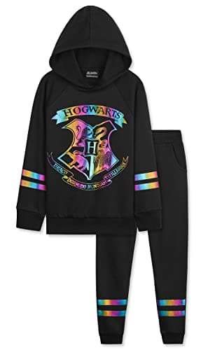 Image of Harry Potter Girls Tracksuit, Hoodie and Girls Tracksuit Bottoms (11-12 Years, Black)