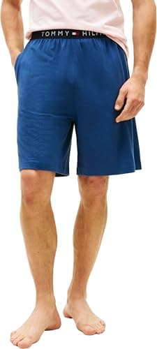 Image of Tommy Hilfiger Men's Jersey Pj Short UM0UM03817 Shorts, BLUE (Aegean Sea), L