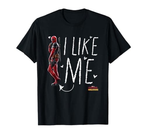 Image of Marvel Deadpool & Wolverine I Like Me Doodle Portrait Logo T-Shirt