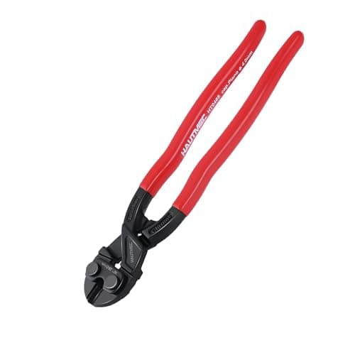 Image of HAUTMEC Mini Bolt Cutters 250mm(10 Inch), High Leverage Compact Bolt Cutter, Anti-Slip Comfort Grip, CRV Steel Blade with Recess, Cuts Rods, Bolts, Wires, Cables, Rivets, and Chains, HT0465-UK