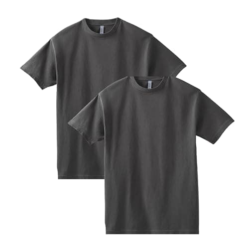 Image of American Apparel Unisex Heavyweight Cotton T-Shirt, Style G1301/G1301GD, 2-Pack, Faded Black (2-Pack), L