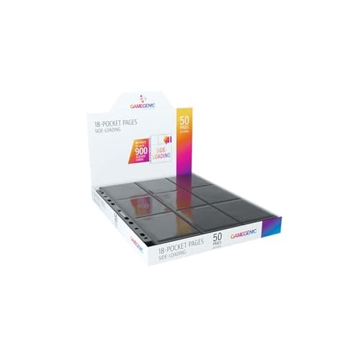 Image of Gamegenic | Gamegenic Sideloading 18-Pocket Pages 50 pcs Display Black | Trading Card Accessory