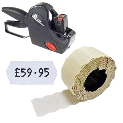 Image of Compatible Avery Replacement White Price Gun Labels 26 x 12 mm, 1,500 Labels Per Roll (10)