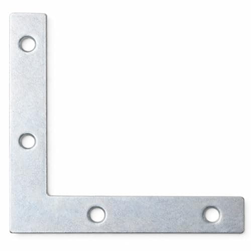 Image of 75mm x 75mm x 12mm x 2mm Corner L Shape Plate, Flat Angle Bracket Plates Connector Zinc Plated Steel NA75 (Pack of 1) K11ABC