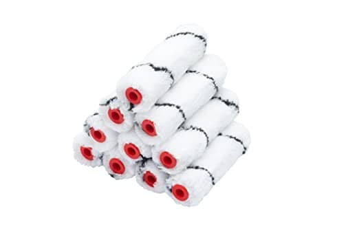 Image of ProDec Advance 10 Pack 4 inch Medium Pile Microfibre Mini Paint Rollers for a Smooth Finish Painting with Emulsion Paints and Woodstains on Interior Walls, Ceilings and Wood, 4"